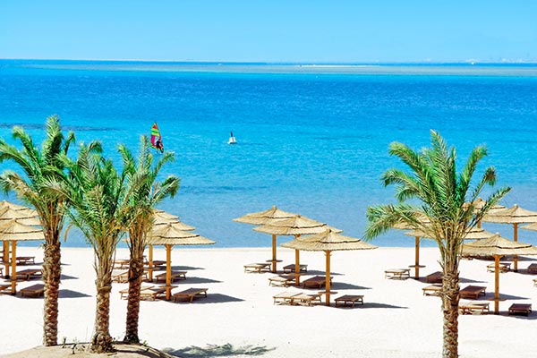 Strand i Soma Bay, Egypten