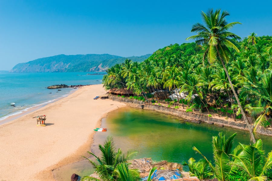 Eksotisk strand i Goa